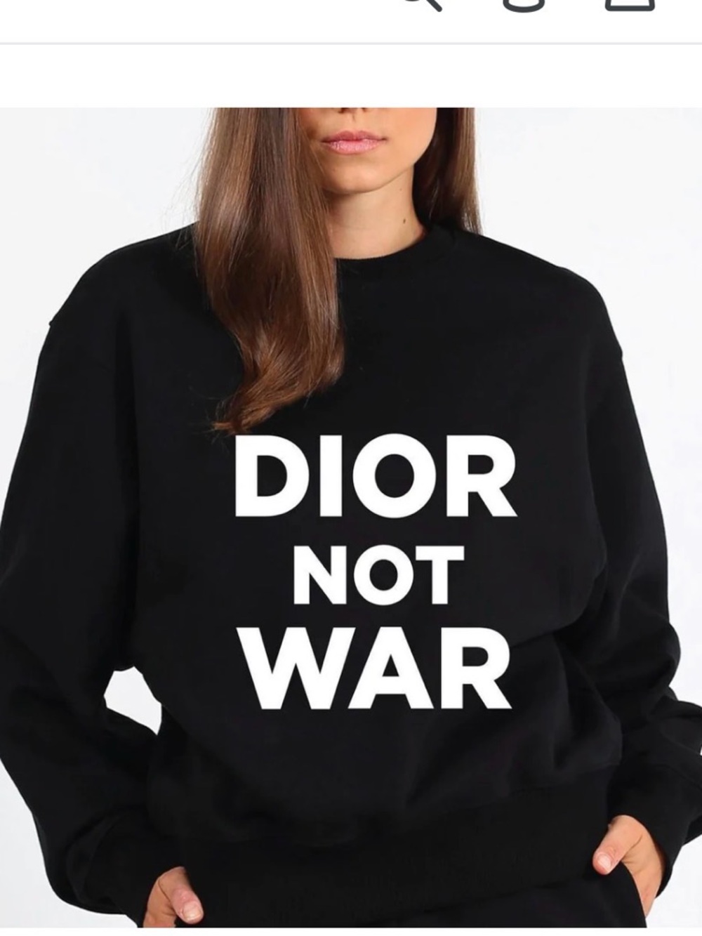 DIOR Black Crewneck Sweater with White Block Slogan